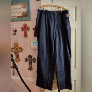 Pembrook Women's Comfort Collection Navy Pull On Straight Leg Pants Pockets XXL
